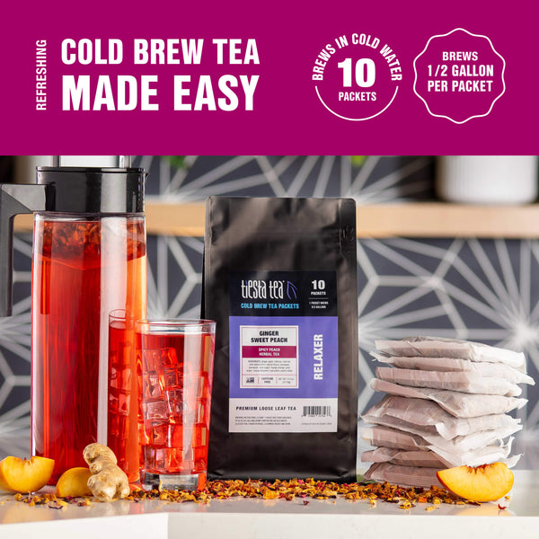 Ginger Sweet Peach Cold Brew Tea Packets (10pack)